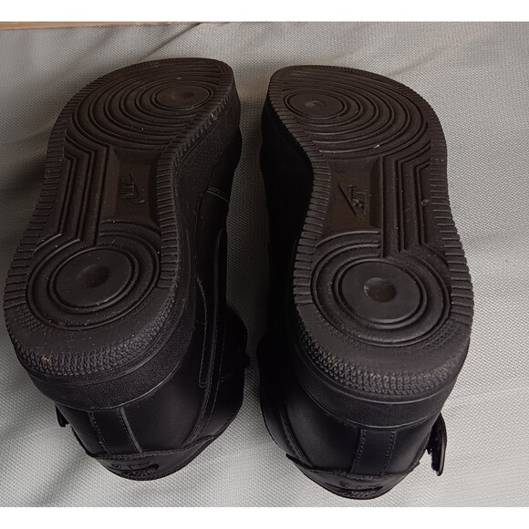 Nike Air Force 1 Mid Shoes Mens Size 14 Triple Black Leather Strap 315123-001 - Picture 4 of 16